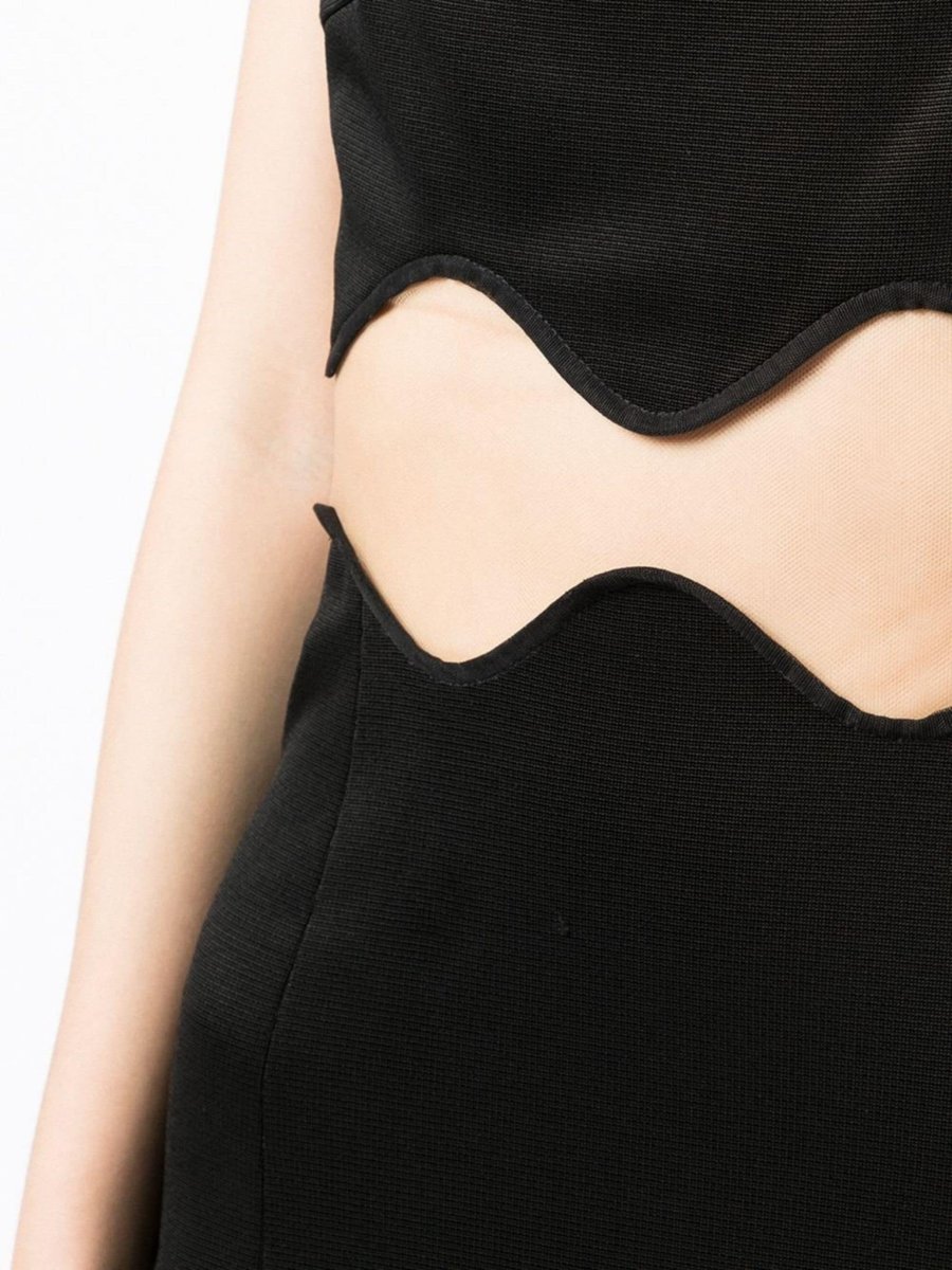 GALVAN LONDON Black Siren Mesh-Panel Maxi Dress - Imagen 8