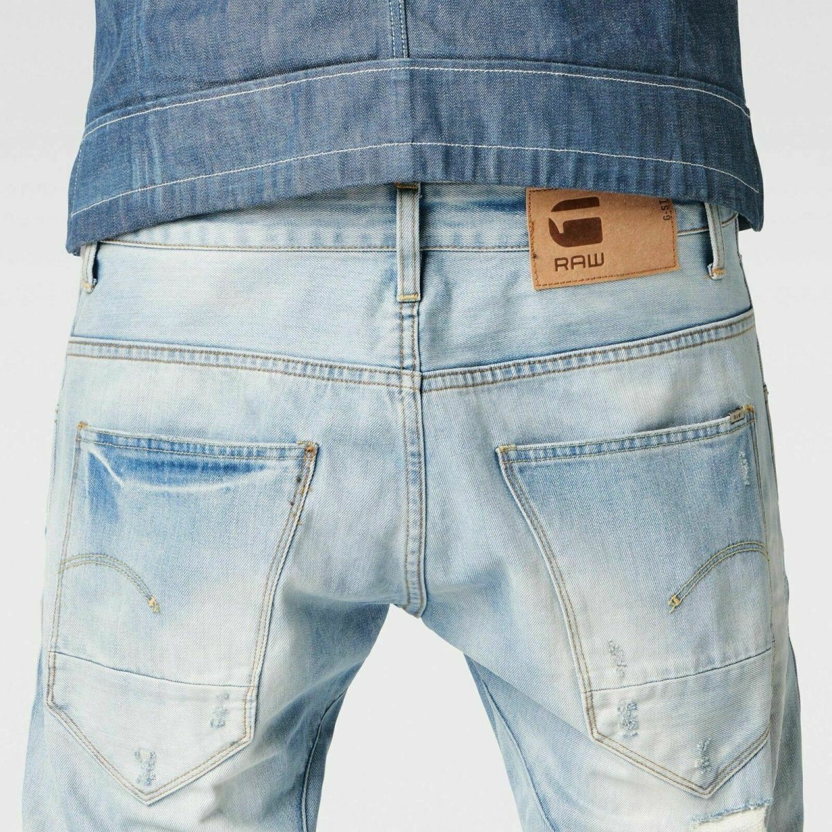 G-Star Arc 3D Slim Frinn Denim Light Aged Destroy Jeans - Imagen 5
