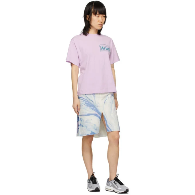 Aries Marble Print Denim Skirt - Imagen 7