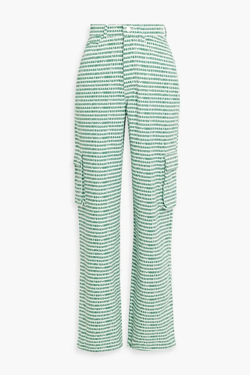 Shrimps Anette Good Luck Printed Patch Logo Cargo Green Trousers