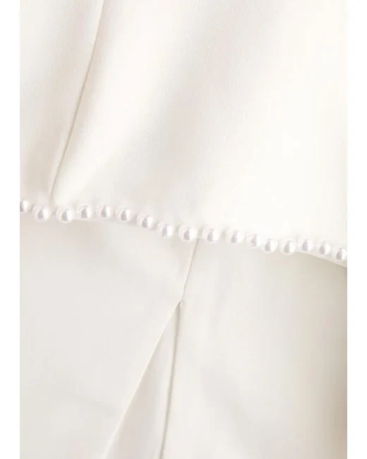 Odd Muse Bridal White Pearl Trim The Ultimate Muse Midi Dress - Imagen 6