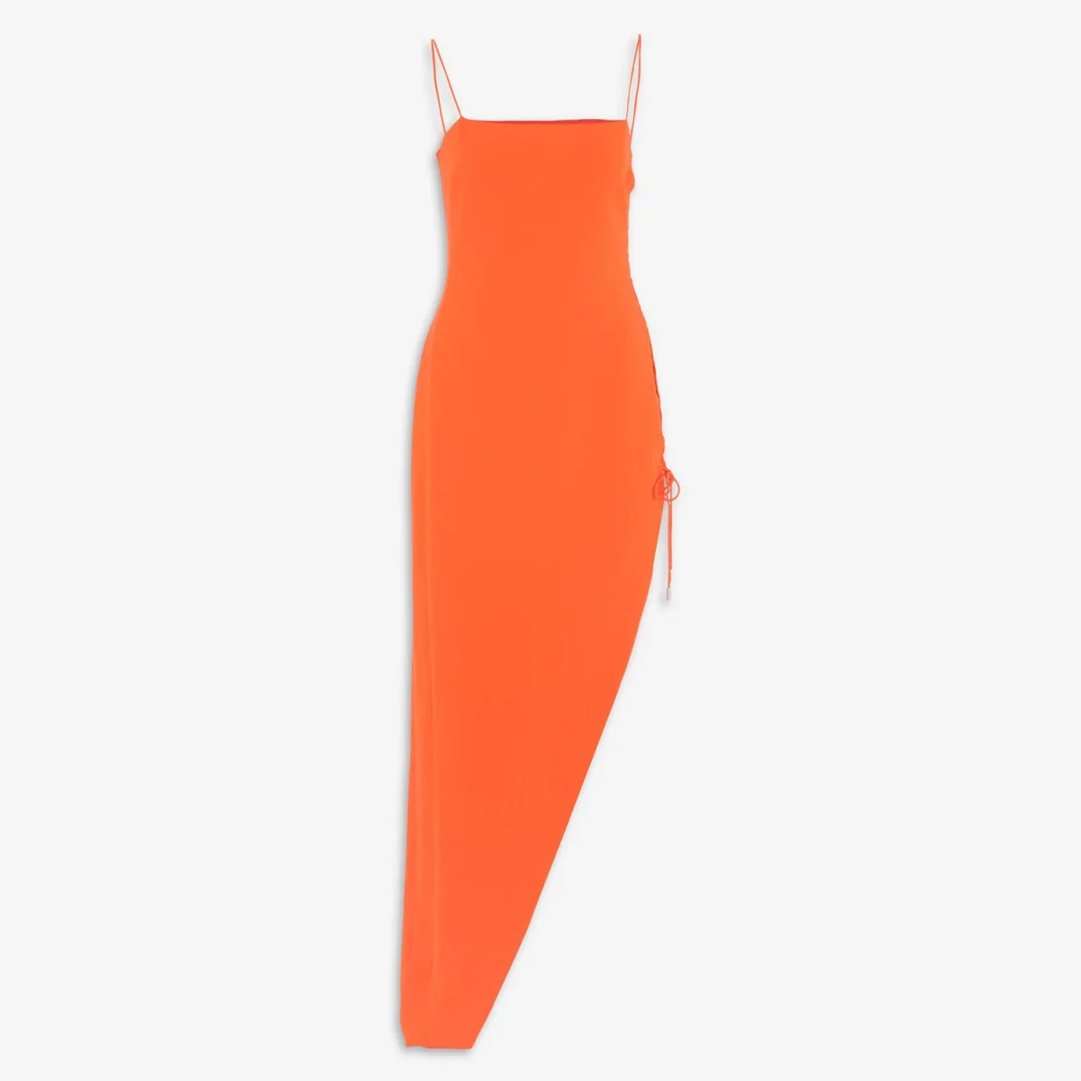 David Koma Orange Lace-up Side-slit Crepe Gown - Imagen 4