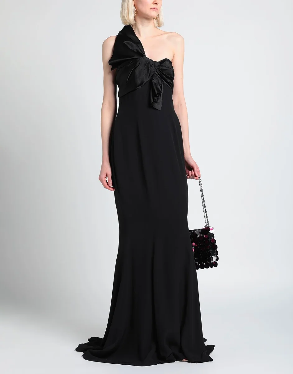 Alexandre Vauthier Black Bow Detail One Shoulder Crepe Gown - Imagen 3