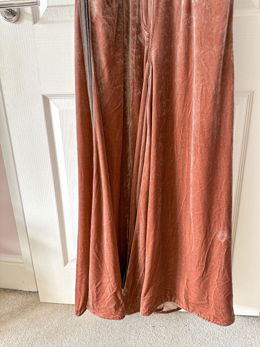 Brunello Cucinelli Black Tailored Top Pink Velvet Trouser 2-in-1 Wide Leg Jumpsuit - Imagen 9