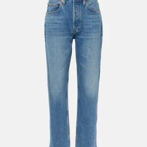 Re/Done Blue Denim '70s Stove Pipe Straight Jeans