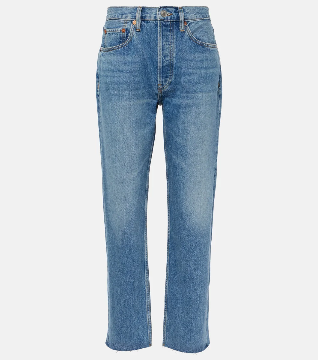 Re/Done Blue Denim '70s Stove Pipe Straight Jeans