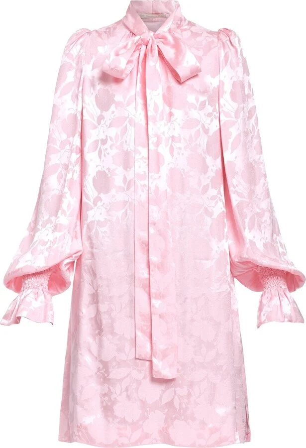 The Vampire's Wife Storm From The Shelter Pink Floral Satin Long Sleeve Dress - Imagen 3