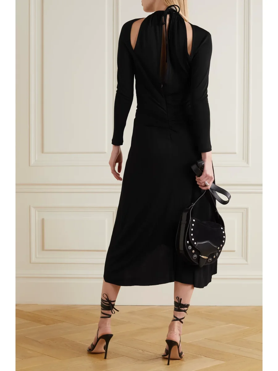 Isabel Marant Black Jadessi Cut-Out Keyhole Neck Strappy Dress DAMAGED - Imagen 6