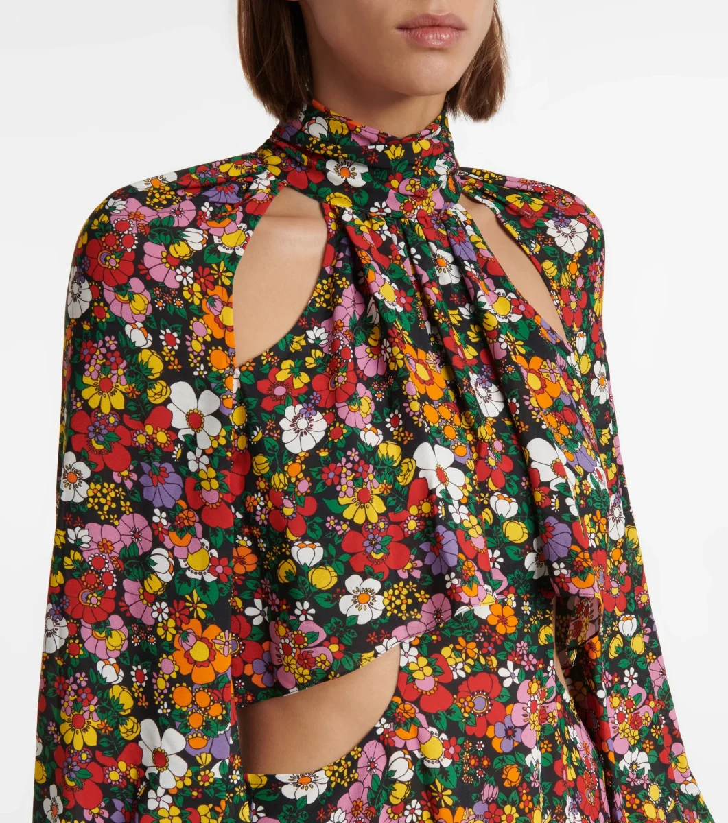 Christopher Kane Psych Floral Cut-Out Midi Dress - Imagen 6