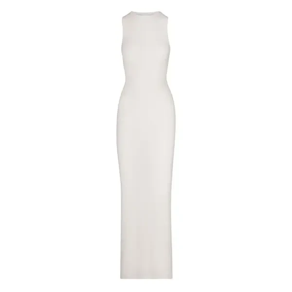 Skims Soft Lounge White Ribbed Knit Sleeveless Dress - Imagen 9
