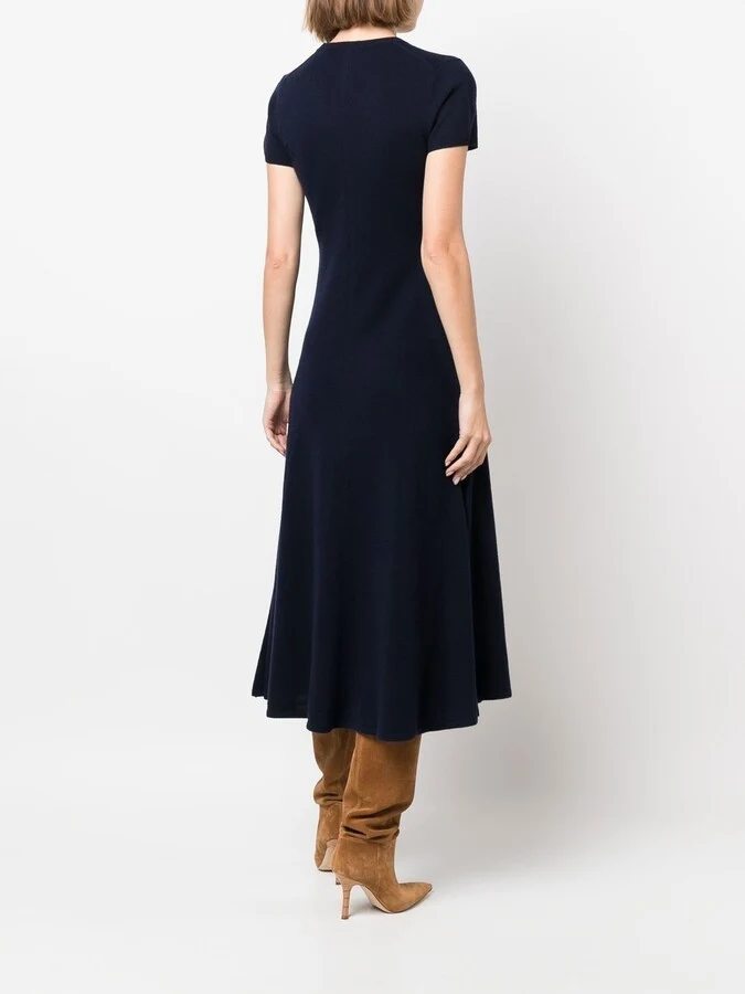 Polo Ralph Lauren Cashmere Navy Short Sleeve Long Dress - Imagen 5