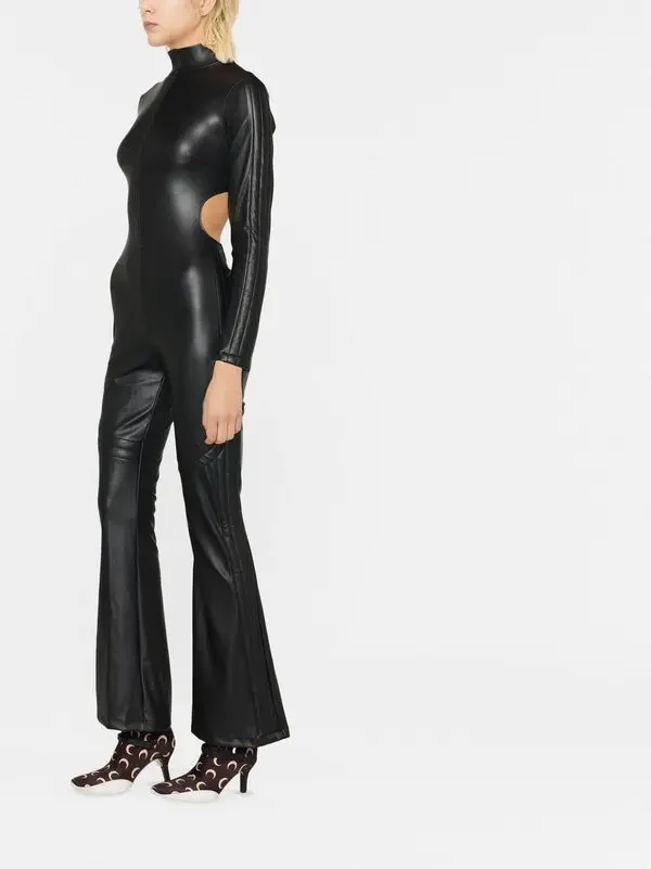 Wolford Black Mighty 80s Vegan Leather Jumpsuit - Imagen 5