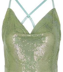Poster Girl Green Metal Mash Backless Chainmail Bambi Top