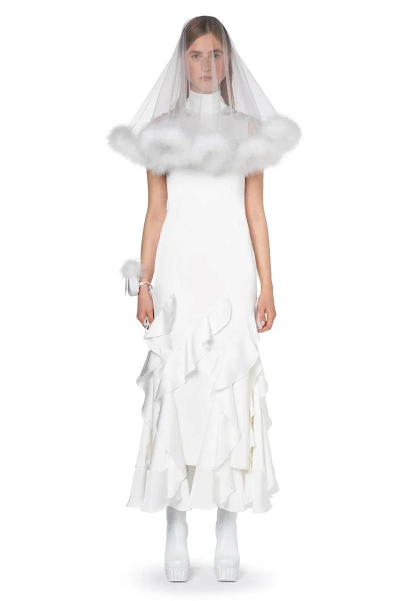 16Arlington Bridal Ivory White Lanao Cascading Ruffle Wedding Dress - Imagen 6