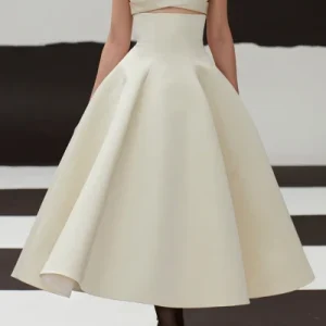 EMILIA WICKSTEAD Jax Cutout-Waist Duchess Satin Ivory Gown