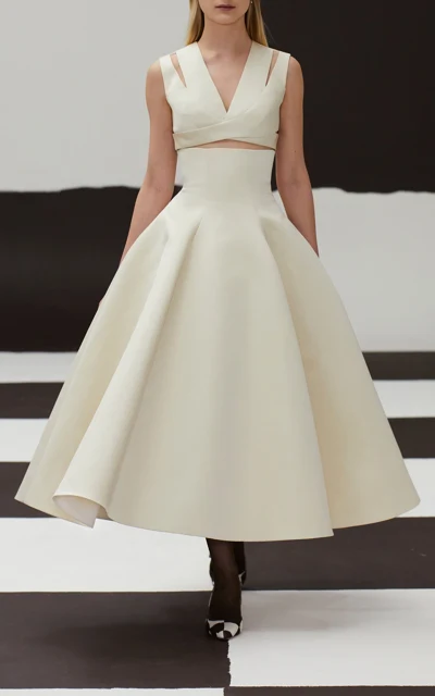 EMILIA WICKSTEAD Jax Cutout-Waist Duchess Satin Ivory Gown - Imagen 2