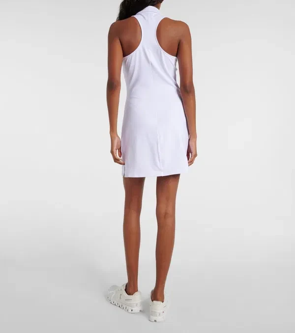 Alo Yoga Charmed White Logo Collared Tennis Dress - Imagen 9
