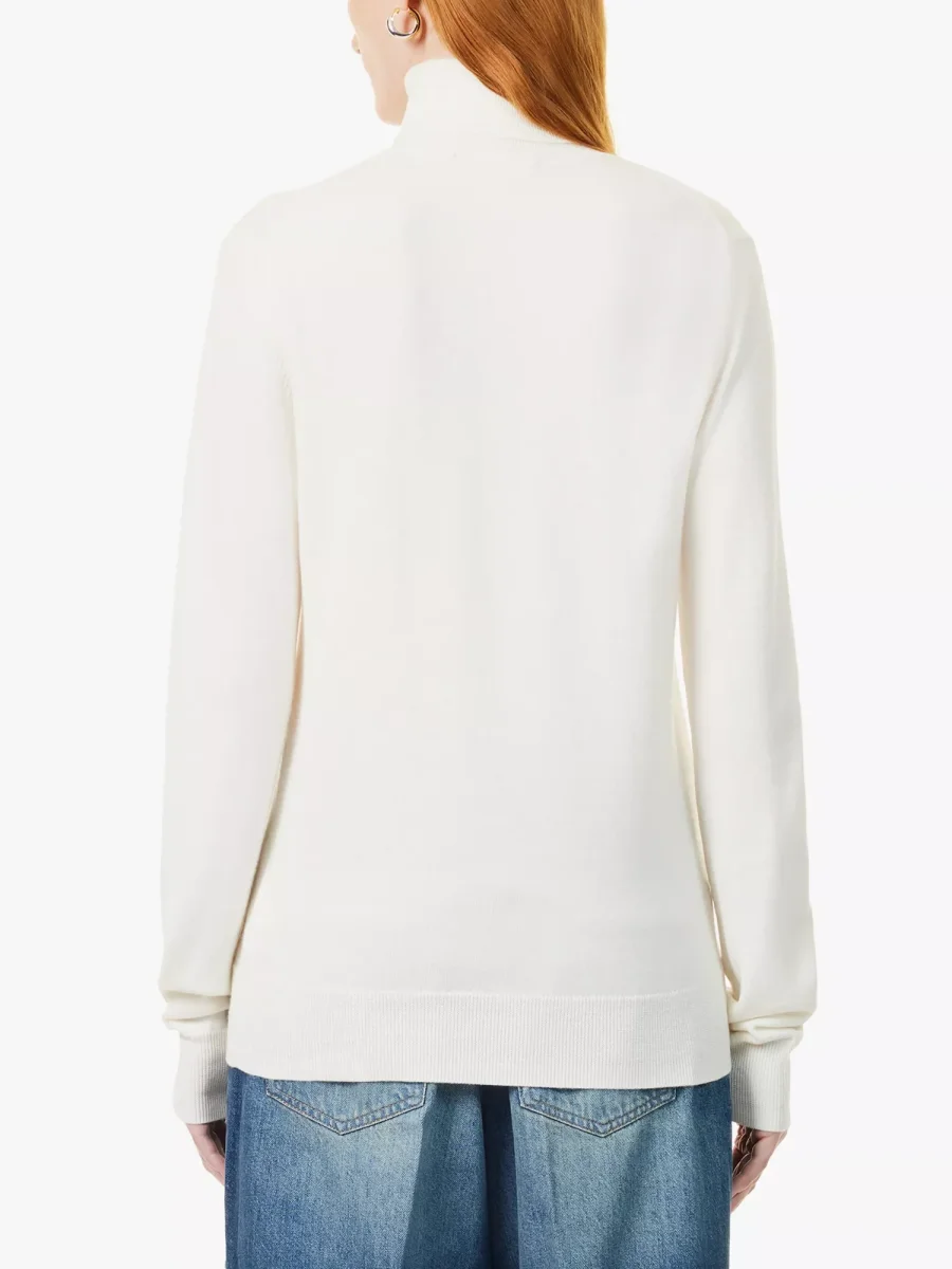 The Frankie Shop Eve Cream Merino Wool Turtleneck Sweater Jumper - Imagen 8