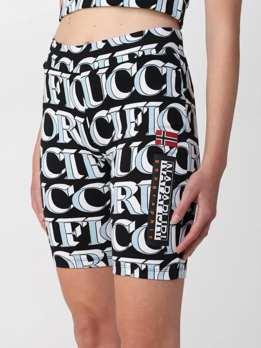 Napapijri X Fiorucci Allover Logo Print Biker Shorts - Imagen 3