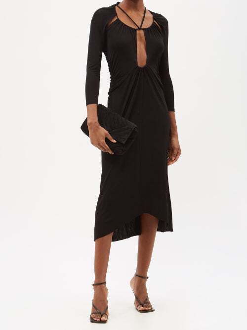 Isabel Marant Black Jadessi Cut-Out Keyhole Neck Strappy Dress DAMAGED