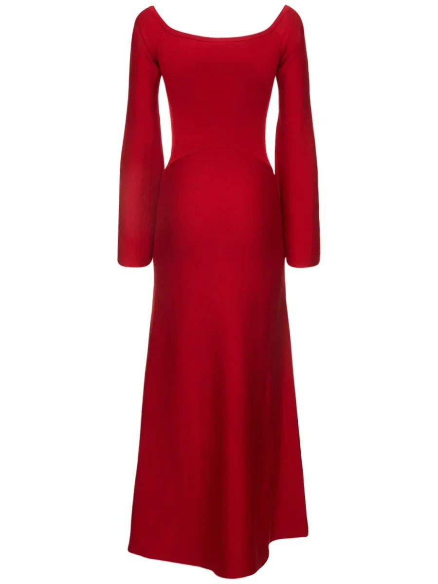 Gabriela Hearst Red Shar Wool & Cashmere-Silk Compact Knit Dress - Imagen 6
