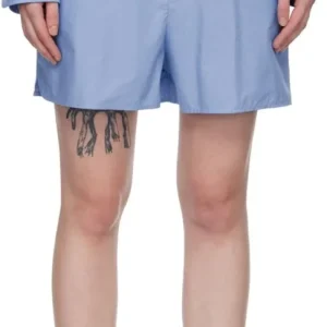The Frankie Shop Blue Lui Logo Embroidered Front Cotton Boxer Shorts