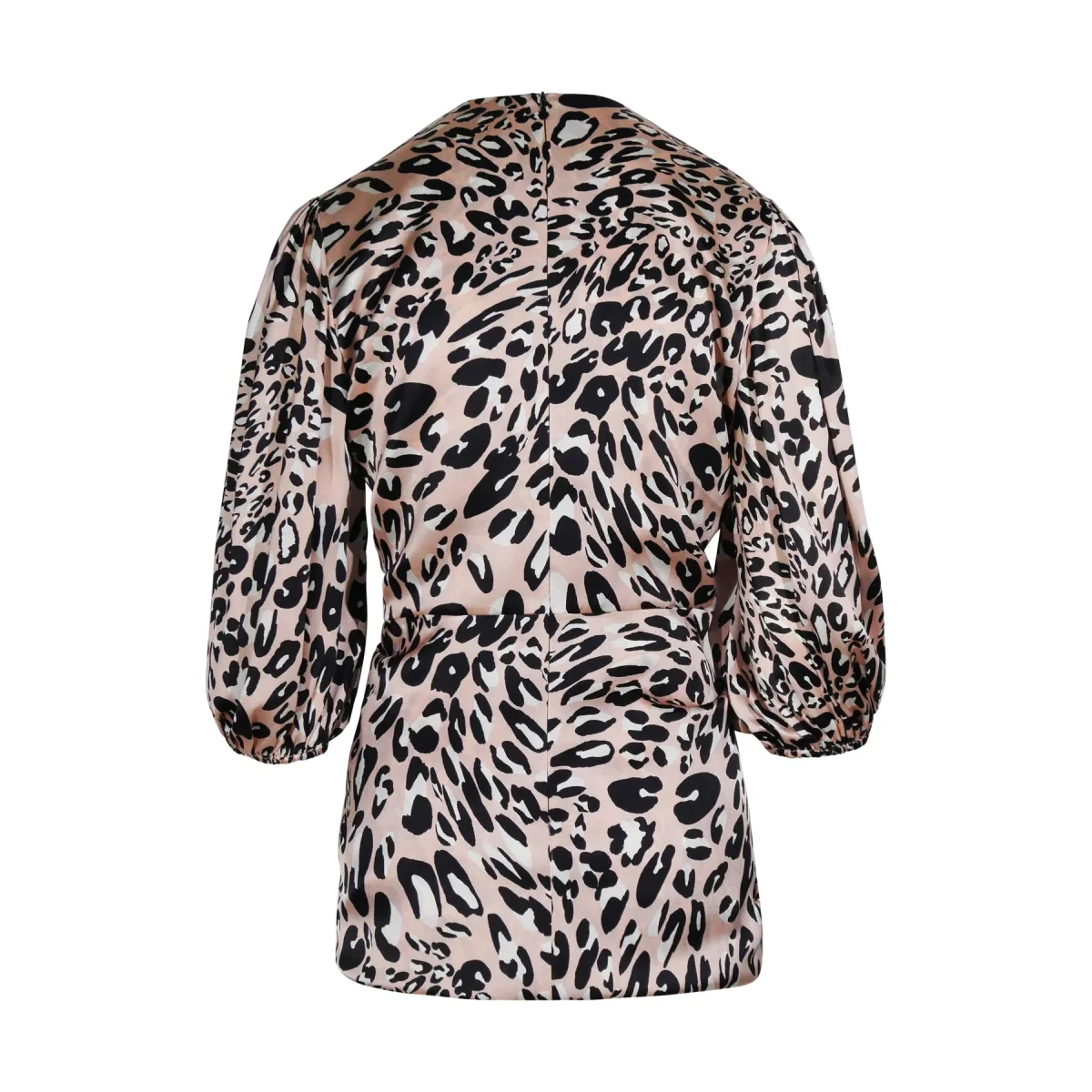 Alexandre Vauthier Pink Leopard Print Draped Ruched Front Silk Mini Dress - Imagen 4