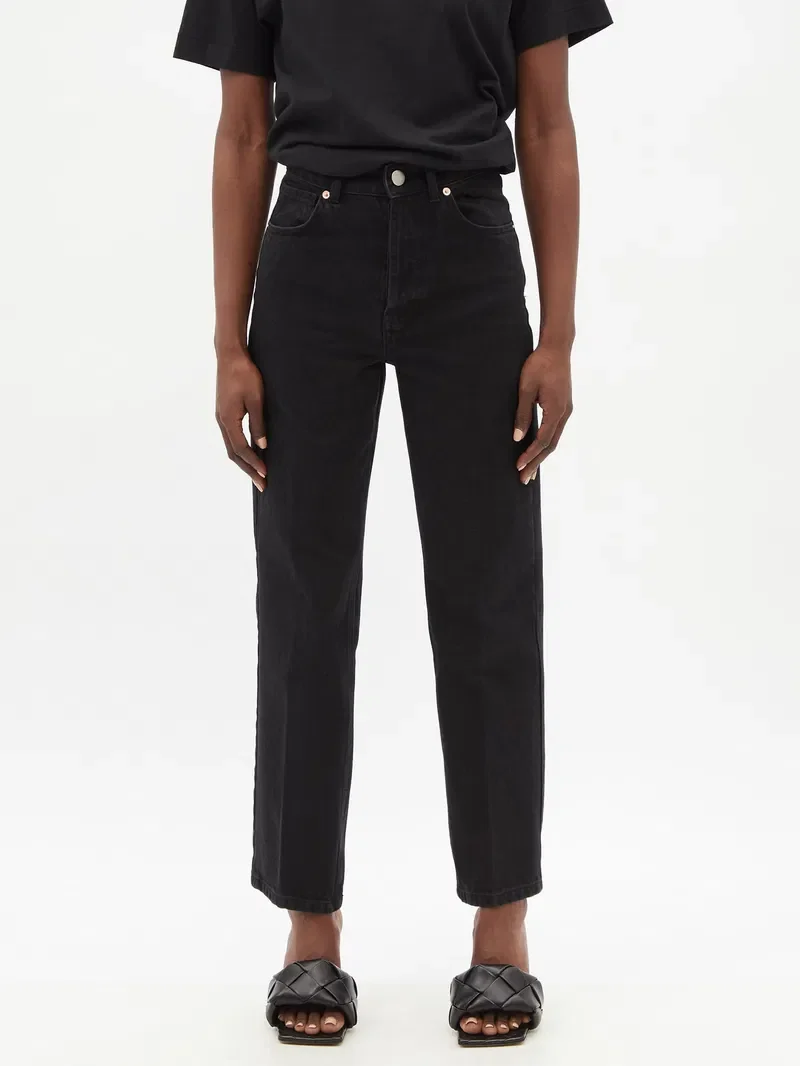 Raey Black Organic Cotton Straight Leg Denim Jeans - Imagen 8