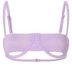 Frankies Bikini Campbell Plisse Wisteria Purple Bikini Top