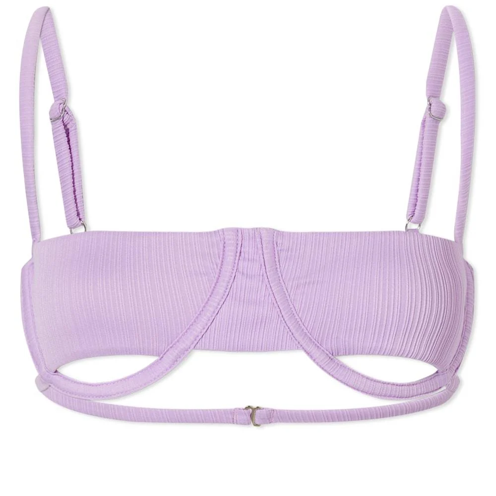 Frankies Bikini Campbell Plisse Wisteria Purple Bikini Top