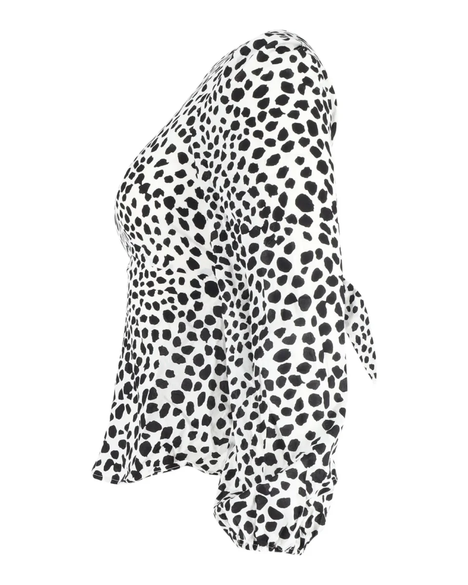 Rixo London Elyse Animal Print Long Sleeve Blouse - Imagen 4