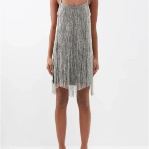 RAEY Crystal Fringe Mini Slip Dress