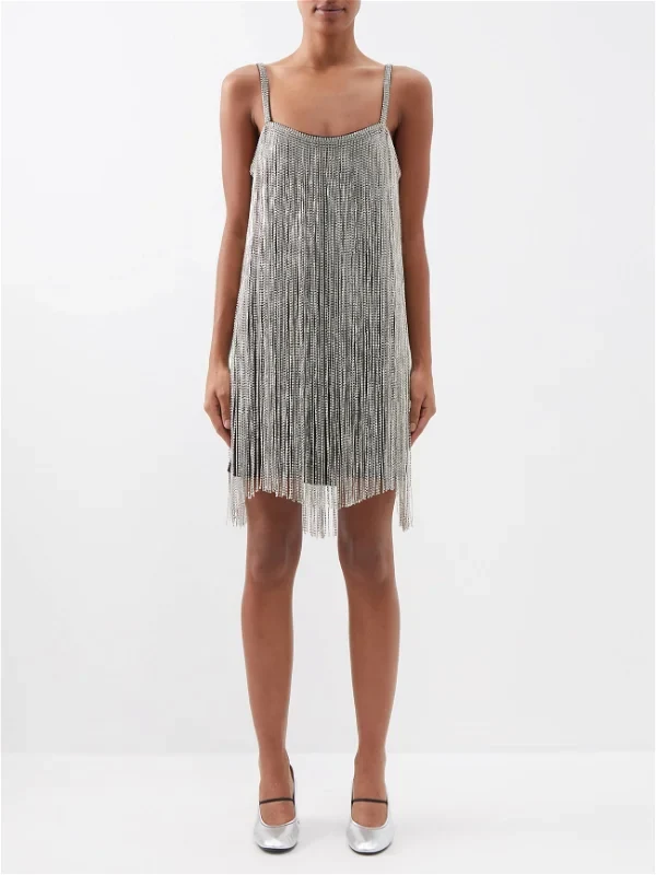 RAEY Crystal Fringe Mini Slip Dress - Imagen 2