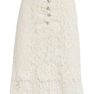 Self-Portrait Cream Lace Diamante Bow Midi Dress