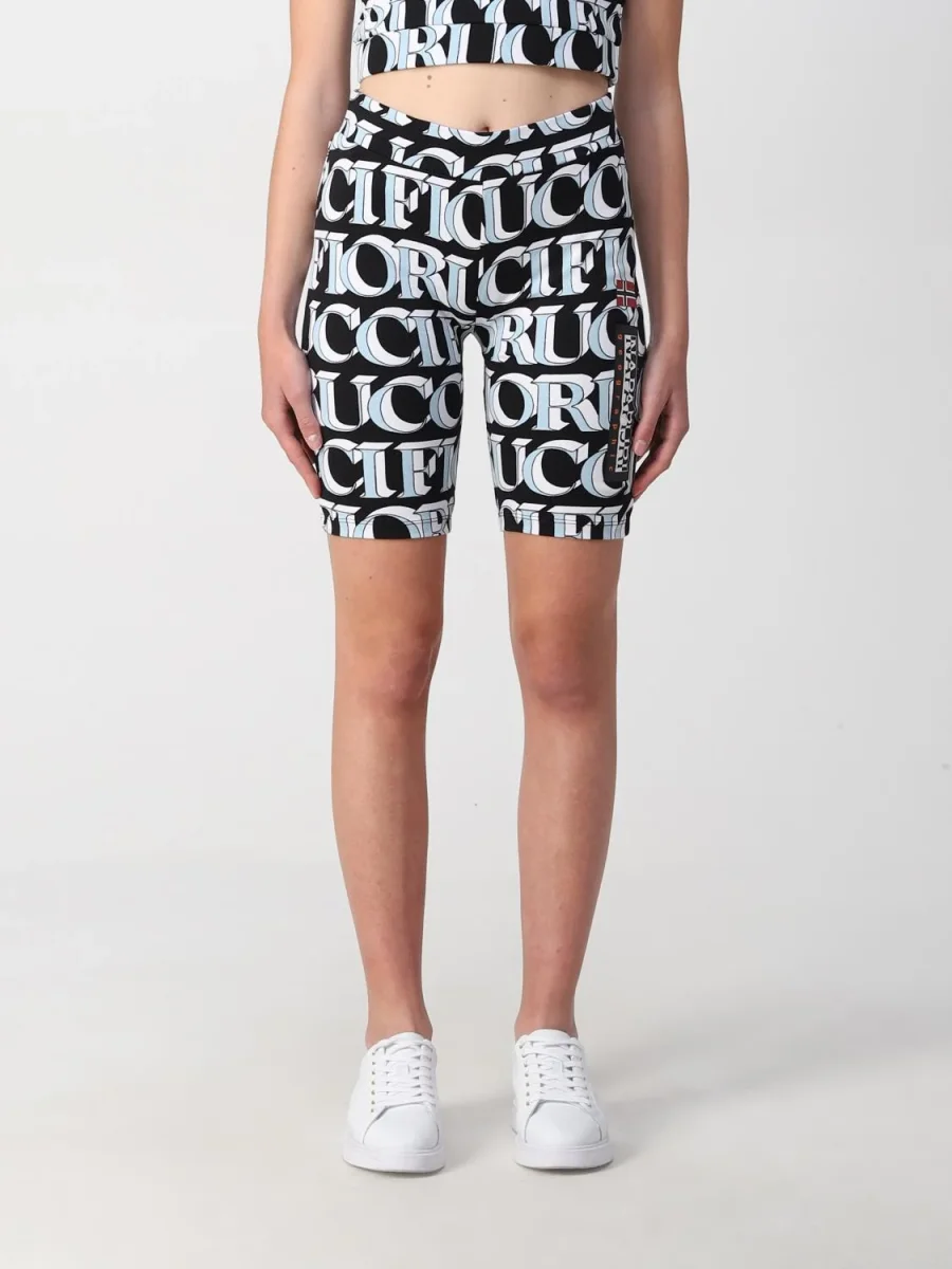Napapijri X Fiorucci Allover Logo Print Biker Shorts - Imagen 4