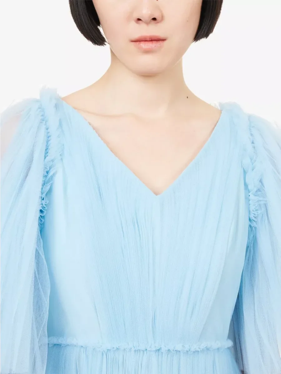 Huishan Zhang x Disney Josephine Plissé Woven Maxi Dress - Imagen 6