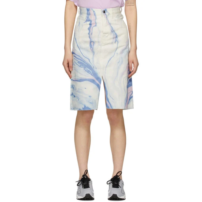 Aries Marble Print Denim Skirt - Imagen 2