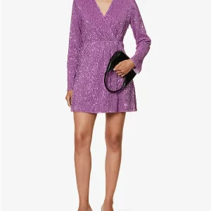 Stine Goya Noelia Sequin Embellished Orchid Purple Mini Dress