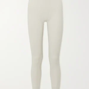 Skims Cream White Ribbed Thermal Leggings