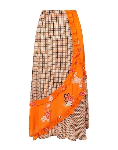 Preen Line Nevah Checked Patchwork Print Orange Skirt - Imagen 2