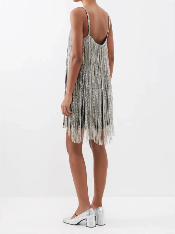 RAEY Crystal Fringe Mini Slip Dress - Imagen 4
