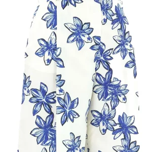 Nina Ricci Blue Floral Print Long Culottes Shorts