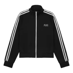 Sporty & Rich Elio Black Track Zip Jacket