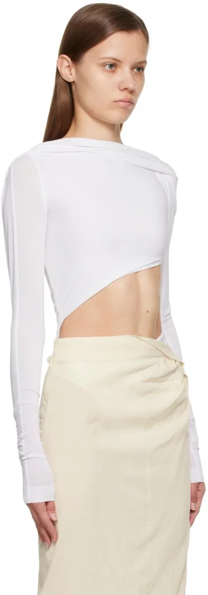 Jacquemus White Le Papier Le Body Carozzu Bodysuit - Imagen 5