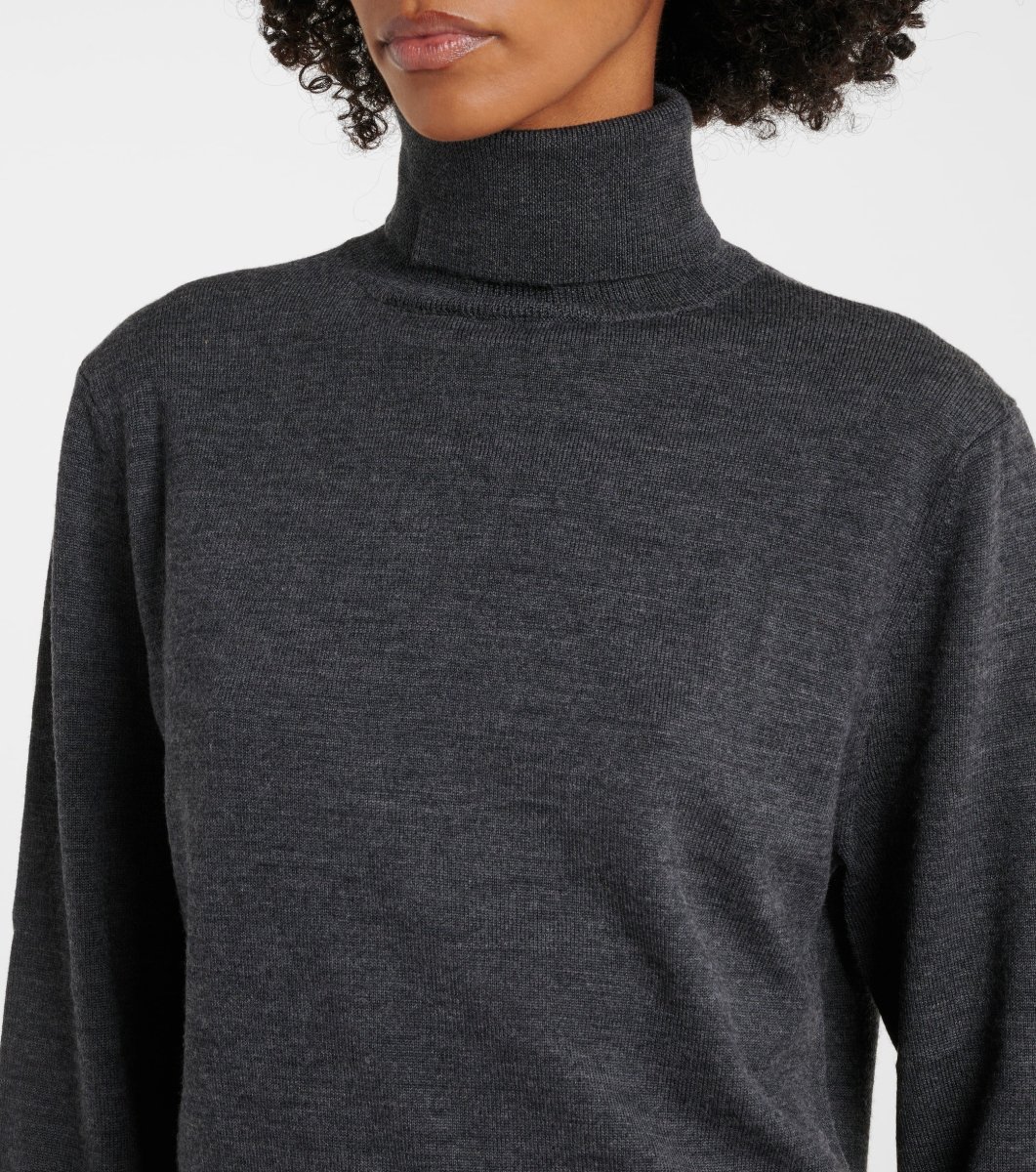 The Frankie Shop Grey Merino Wool Turtleneck Eve Sweater Jumper - Imagen 9
