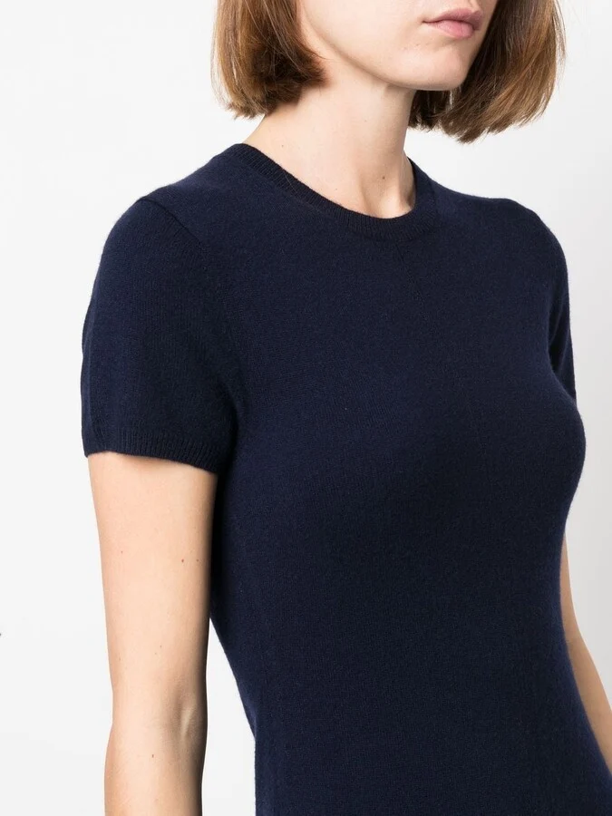 Polo Ralph Lauren Cashmere Navy Short Sleeve Long Dress - Imagen 6