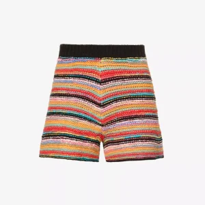 Alanui Take It Easy Multicolour Knit Shorts