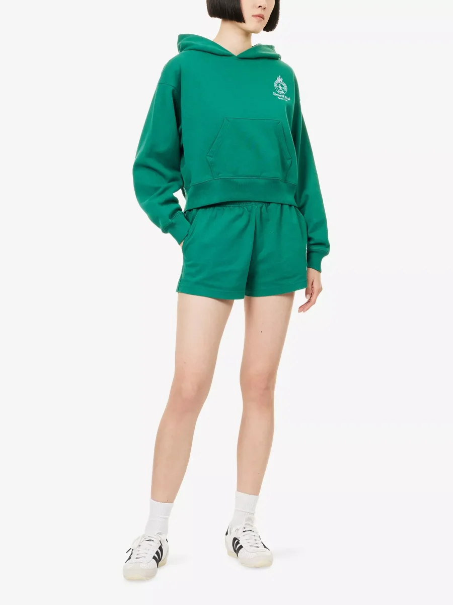 Sporty & Rich Alpine Green Brit Crest Embroidered Hoodie - Imagen 3