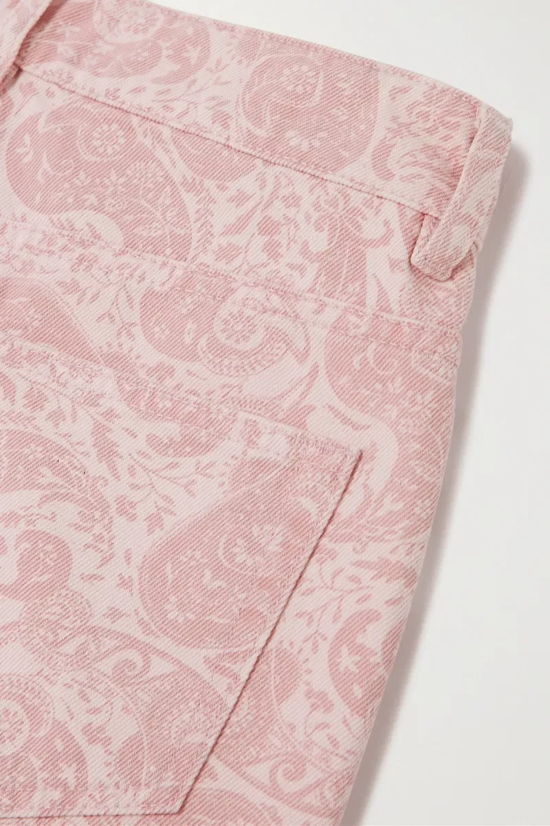 Ganni Pink Paisley-Print Organic Swigy Straight-Leg Jeans - Imagen 3