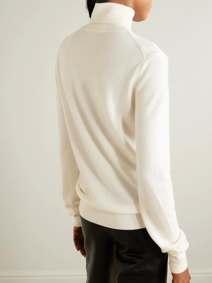 The Frankie Shop Eve Cream Merino Wool Turtleneck Sweater Jumper - Imagen 6
